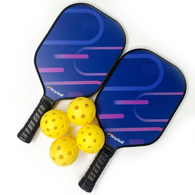 Pickleball Rackets Set for Traction and Stability Fiberglass Rackets Outdoor Indoor Balls Pickleball Rackets