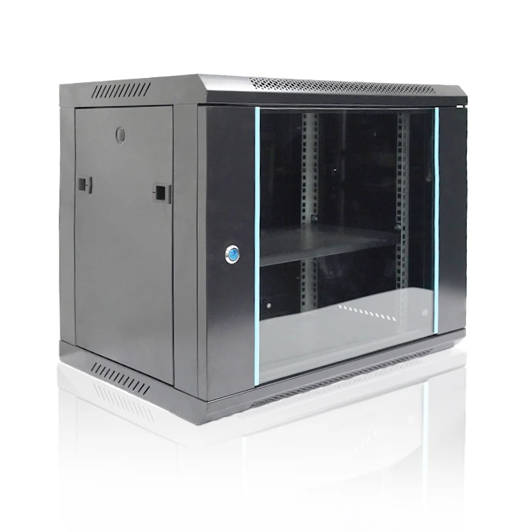 Factory Customize Sizes Network Rack 19 Inch Server Rack Network Cabinet 9U with Glass Door