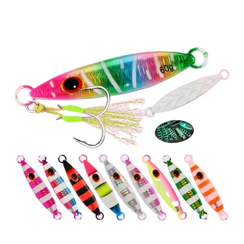 HIgh Quality 30g 40g 60g 80g Luminous Effect Sinking Saltwater Artificial Metal Jigs Fishing Lead Metal Jigs Bait – Metal Jig – view 2