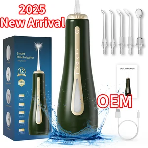 Rechargeable IPX8 Water Flosser Portable Dental Irrigator USB/Battery Power Source Waterproof for Oral Irrigator for Outdoor Use