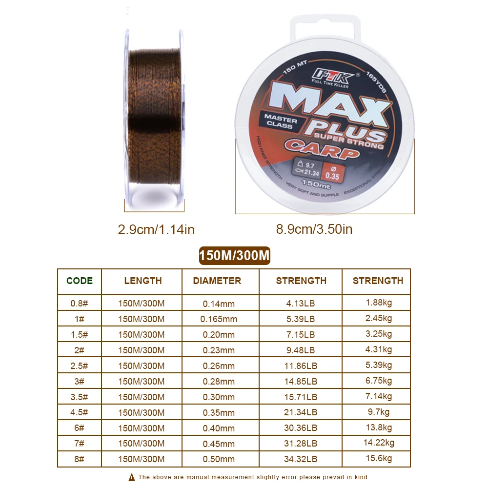 FTK 300M Fishing Line Nylon String Cord Clear Fluorocarbon Strong Monofilament Fishing Wire