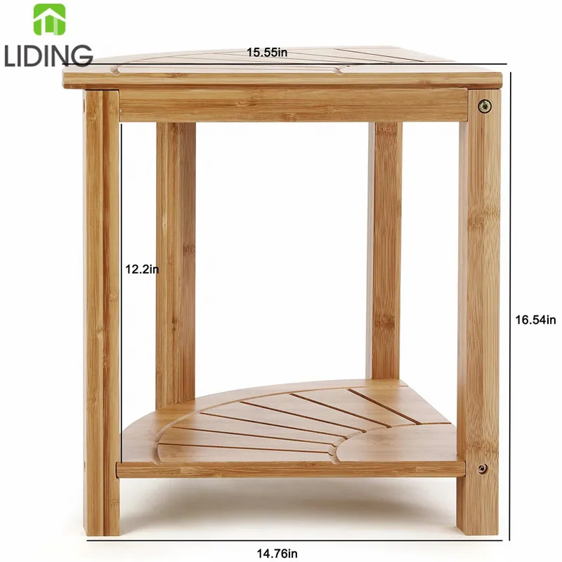 Бамбук Многофункциональный стул для душа душевая скамья 2-ярусная полка для хранения