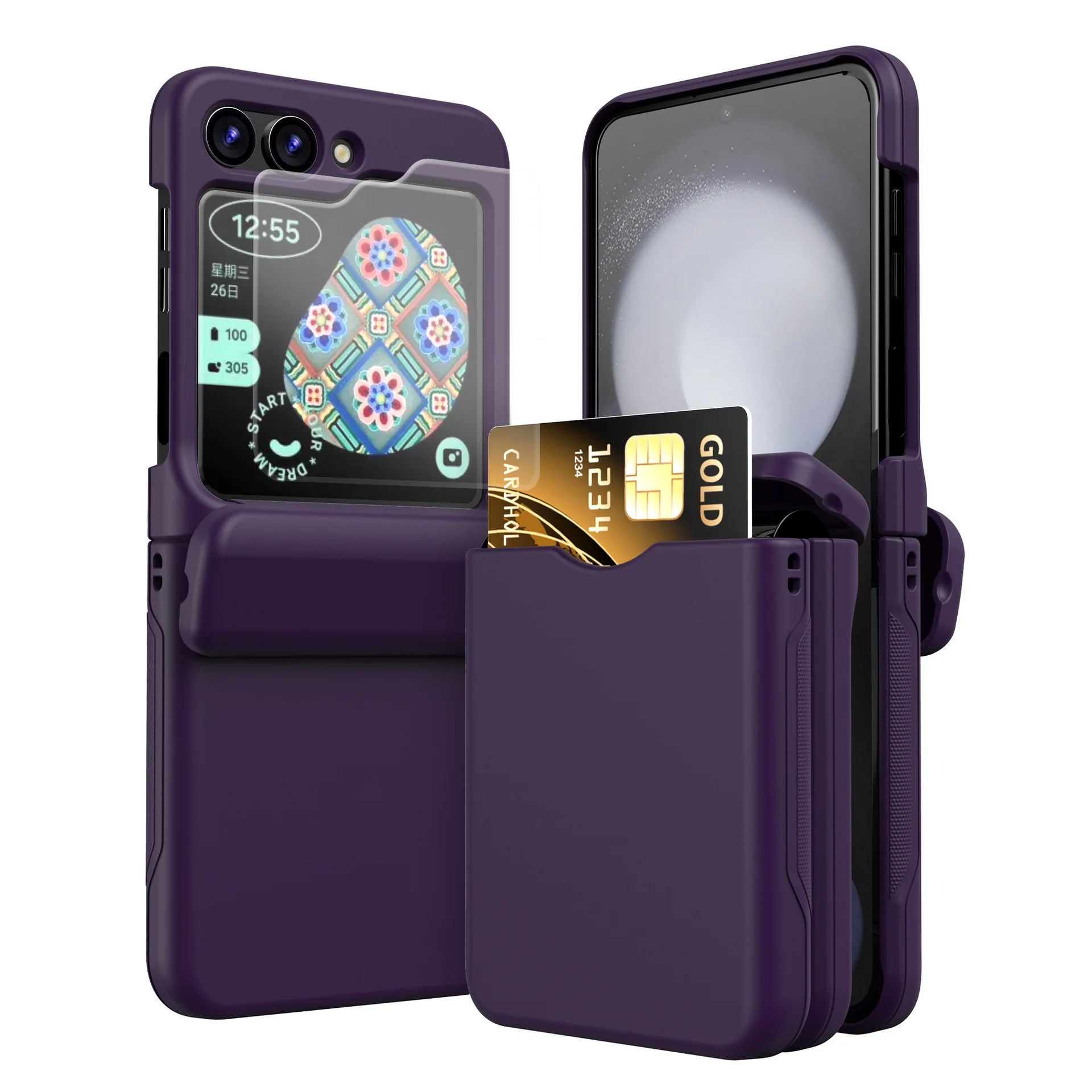 Folding Phone Case Built-in Spring Automatic Closure Card Storage For Samsung Galaxy Z Fold 3 4 5 6 Business Fashion Case Ultra manufacture