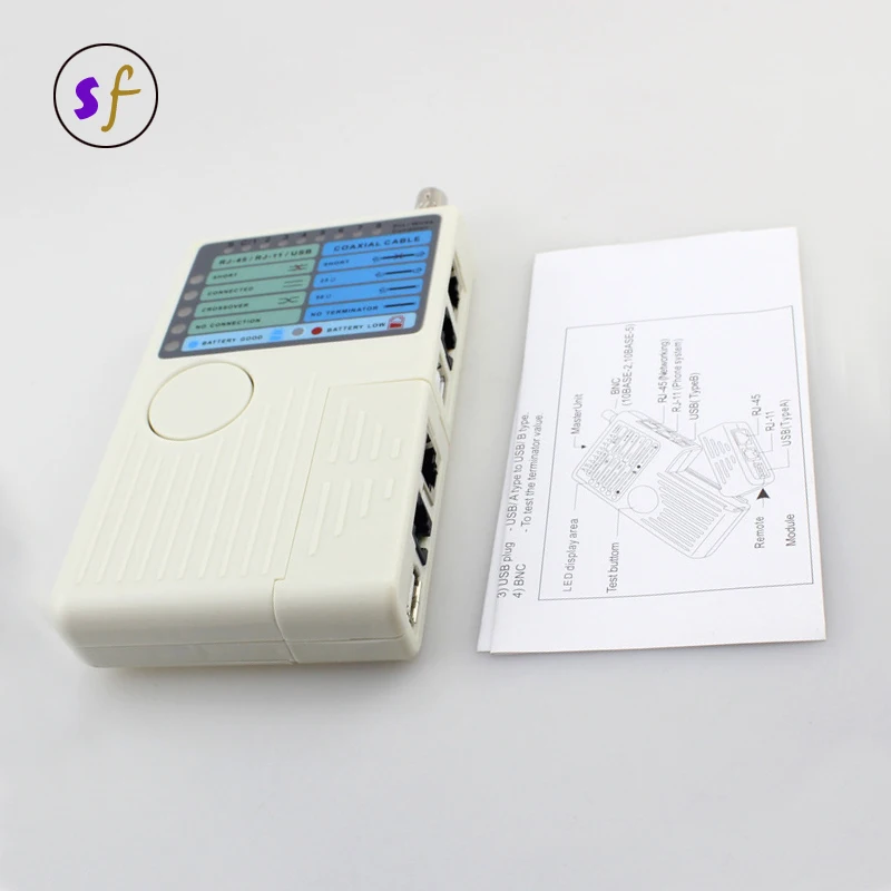 4 в 1, Многофункциональный тестер сетевых и кабельных кабелей RJ45/RJ11/USB/BNC