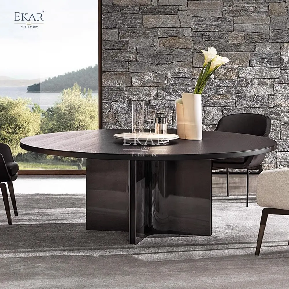 product bulgari black high gloss marble dining table modern solid wood design for home office or bedroom use versatile table tops-68