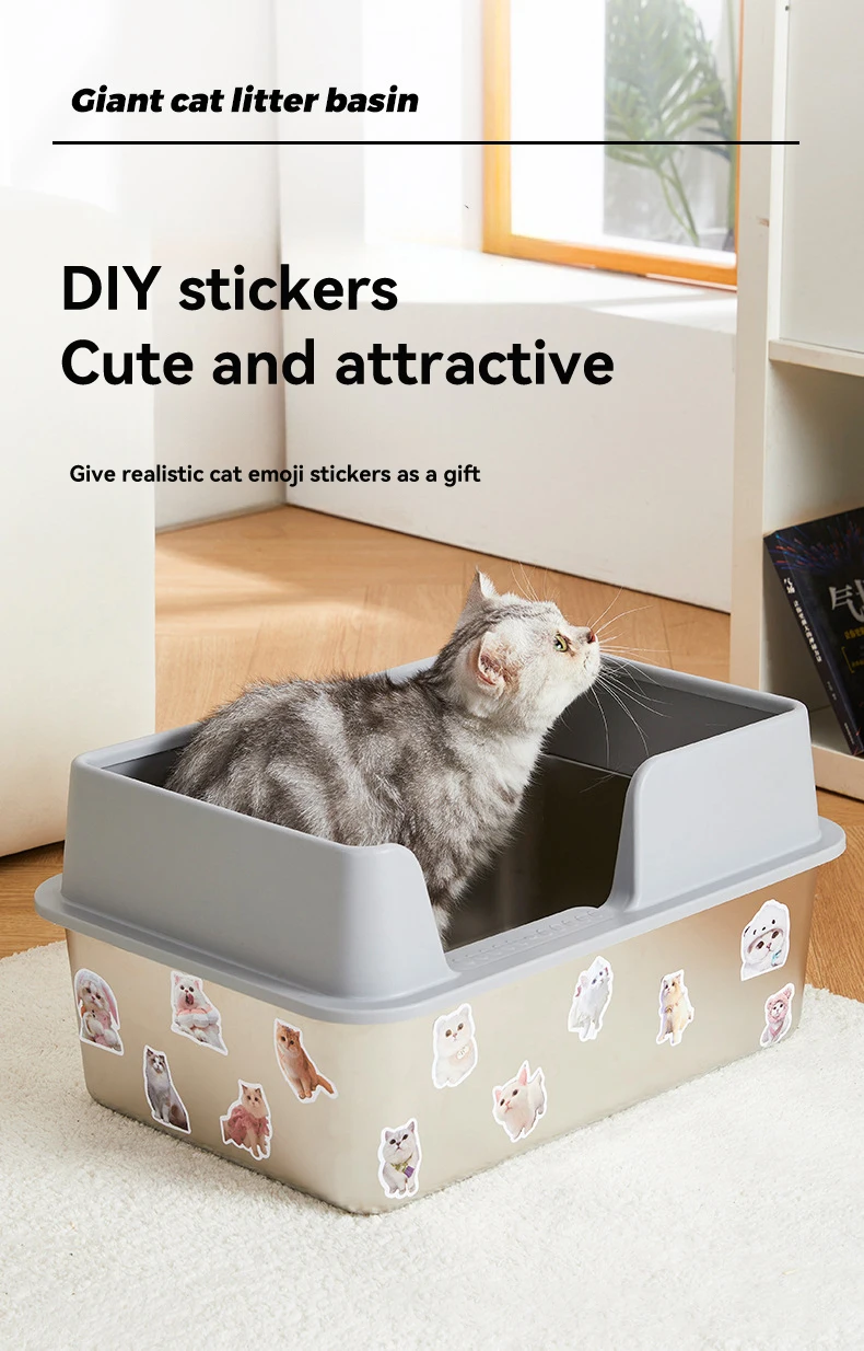 product pet products litter box stainless steel large deepen semi enclosed stainless steel litter box cat toilet cat litter box-9