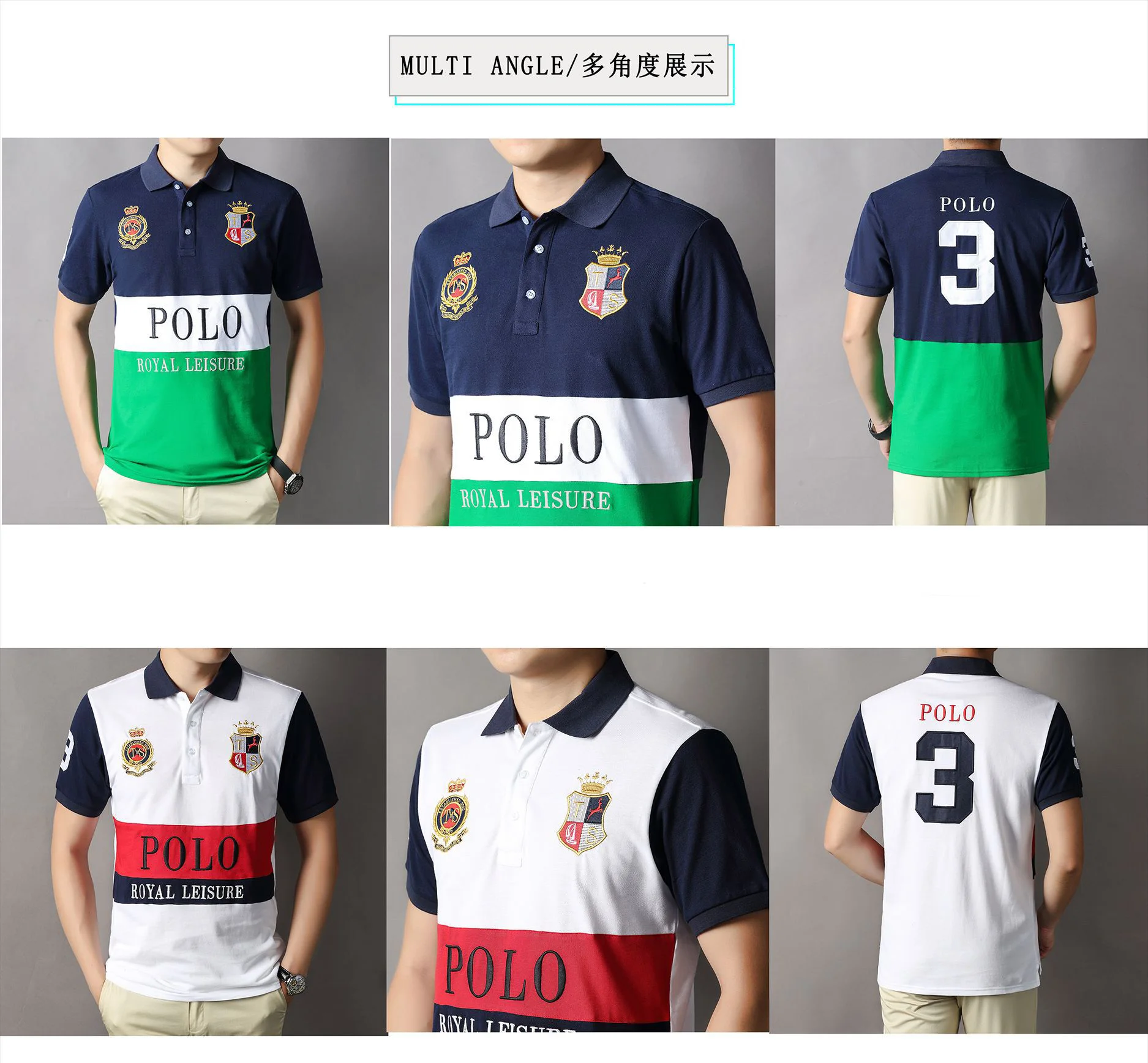 Custom 100% Cotton Polo Shirts Embroid Logo Plain Short Sleeve Casual ...