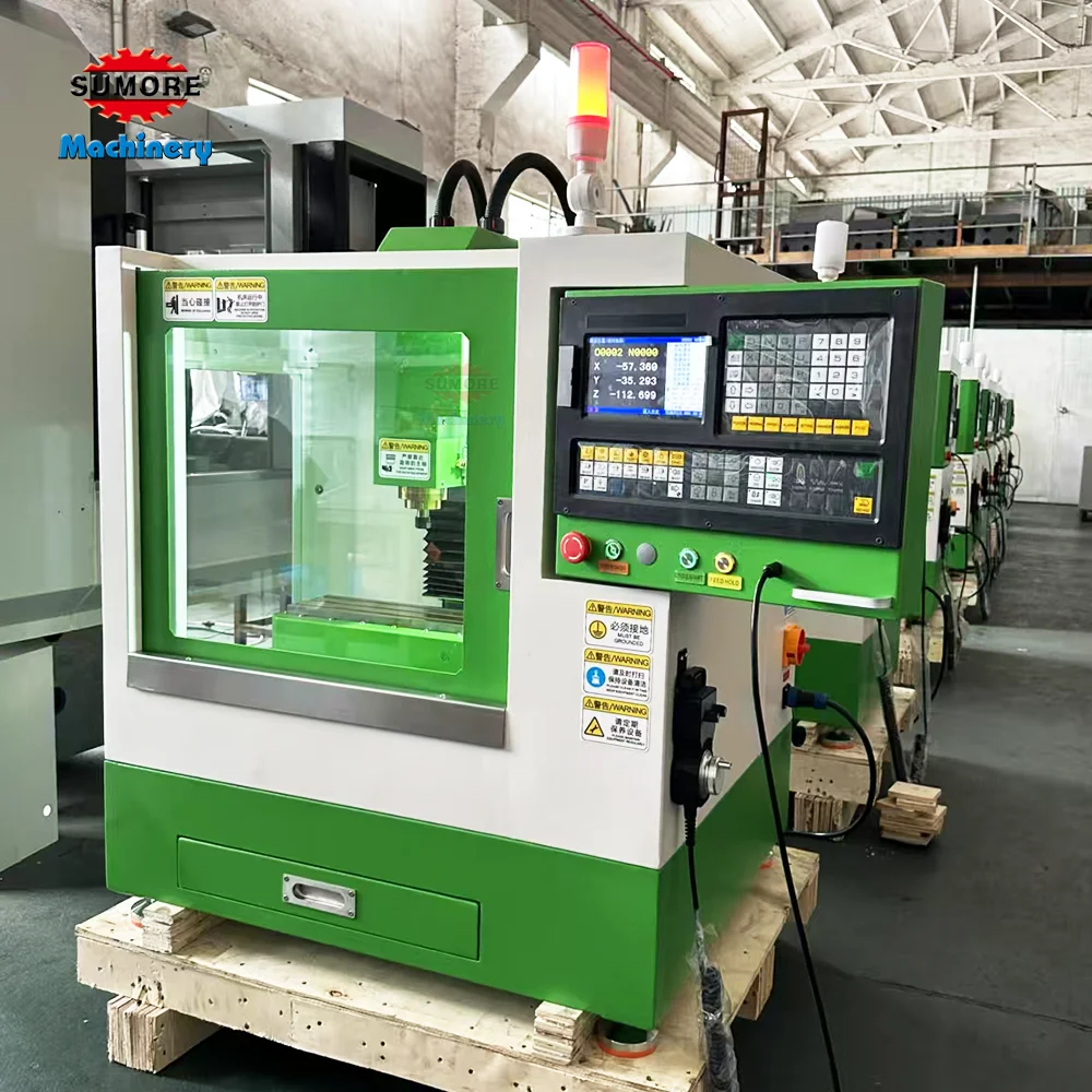 SUMORE Mini CNC Milling Machine Small Desktop Vertical Machine Centre 4 Axis Cnc Machining for Sale SP2215M/XH7115B/VMC210