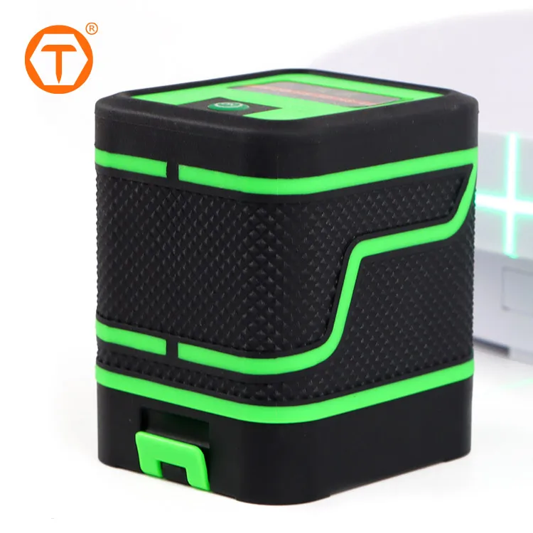 Green Self-Leveling Two Lines Cross Line Laser Level With Adjustable Brightness for Professional Home Building DIY