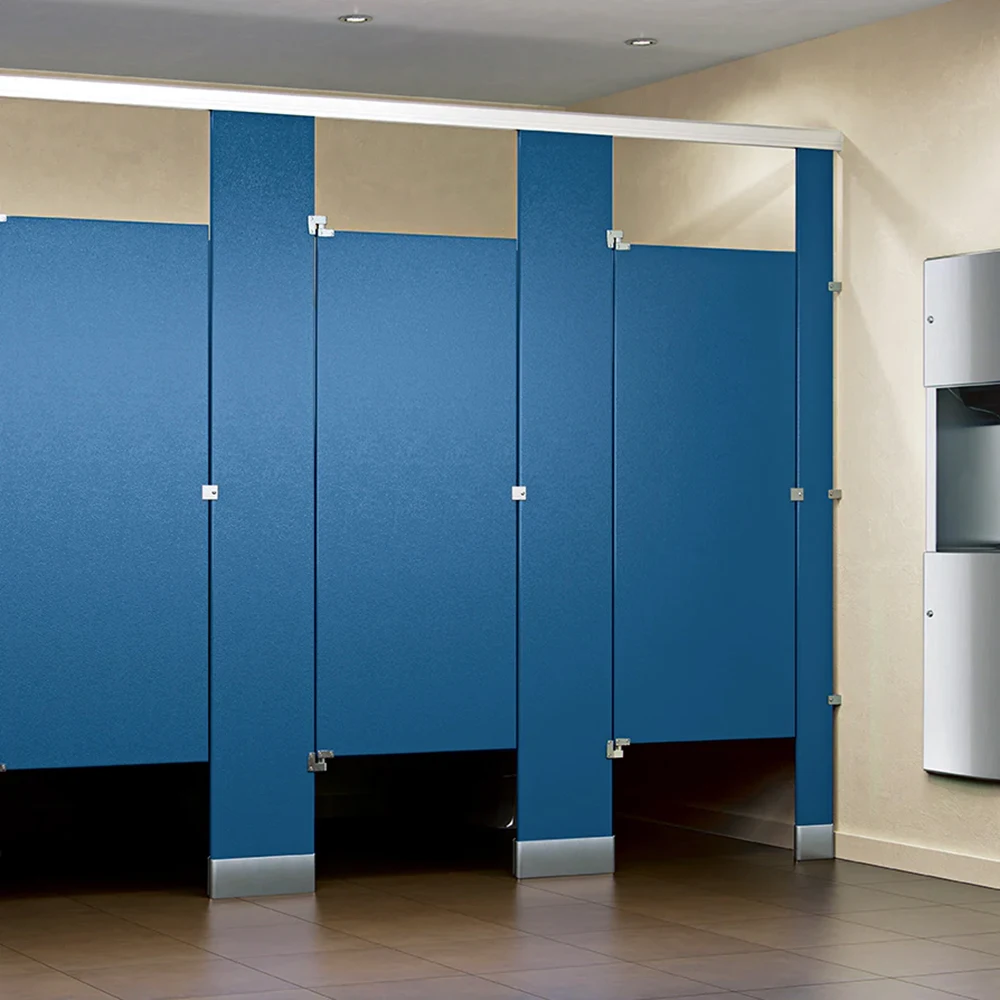 Factory Price High Quality HPL Ceiling Hung Bathroom Room Stall Wall Dividers Toilet Partitions With Stainless Hardware