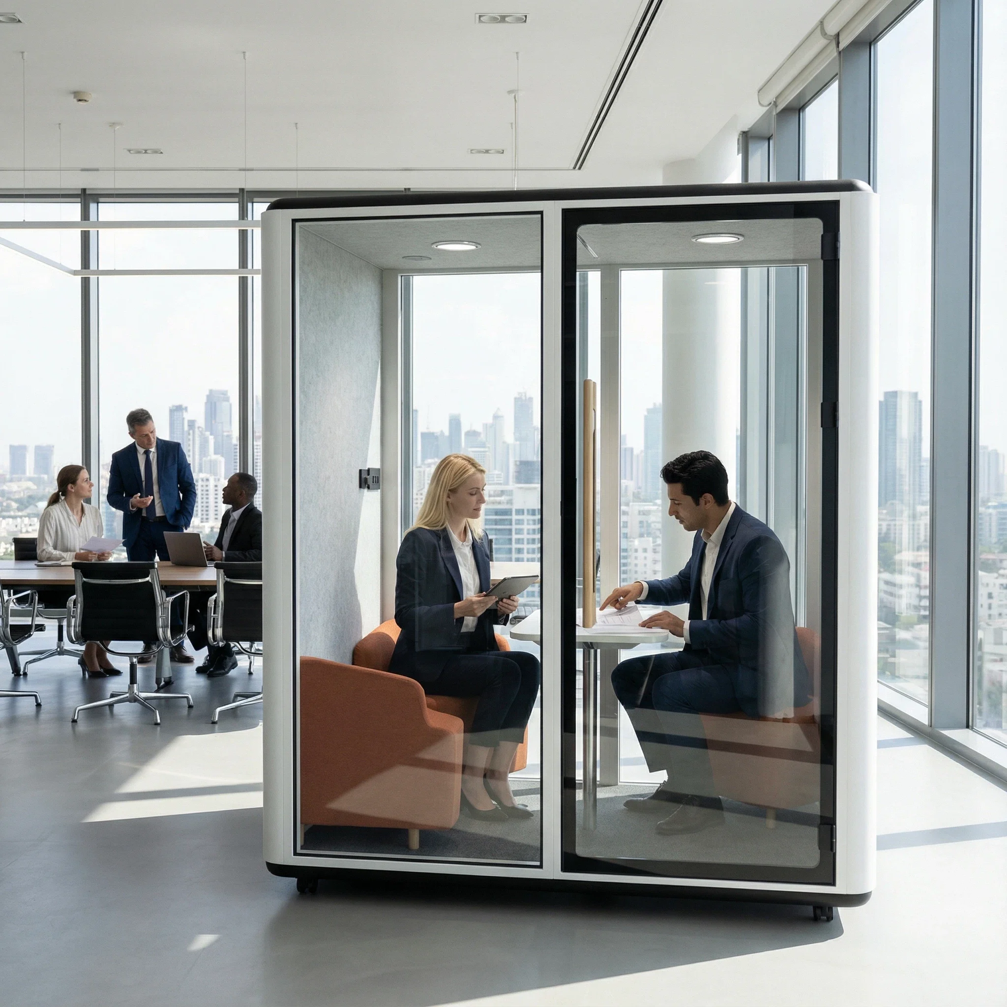 Soundproof Mobile Work Space Office Pod Meeting Pods Phone Study Cabin Booth Soundproof Office Pod Soundproof Booth Office Pod