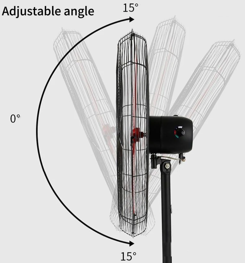 High Velocity Heavy Duty Industrial Pedestal Fan Outdoor & Household Use Mesh Grill Low Noise AC Motor Carton Corrugated Box OEM