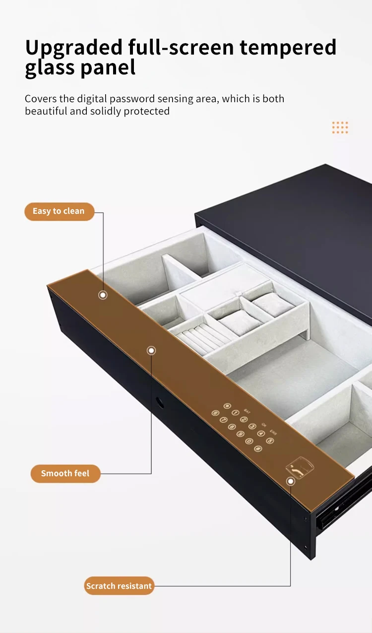 Safe Box for Money Wardrobe Wall Hidden Drawer Lock Fingerprint & Digital Lock CEQ Safe Steel Digital Smart Safe Cabinet supplier