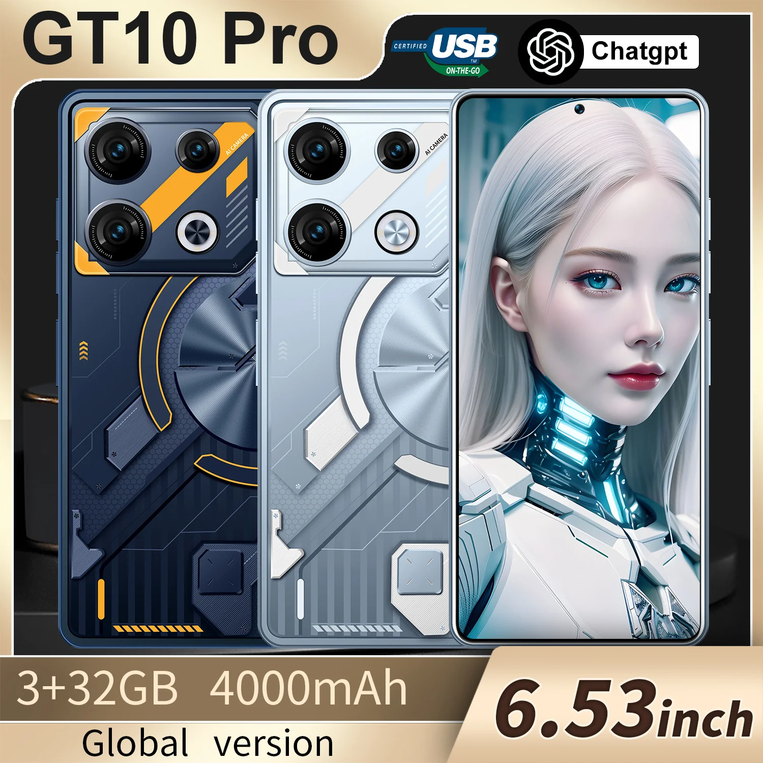 Hot Selling Infinix GT10 Pro 3GB+32GB 4G LTE CDMA Android Smartphone Unlocked Gaming LED Display 6.5" Screen