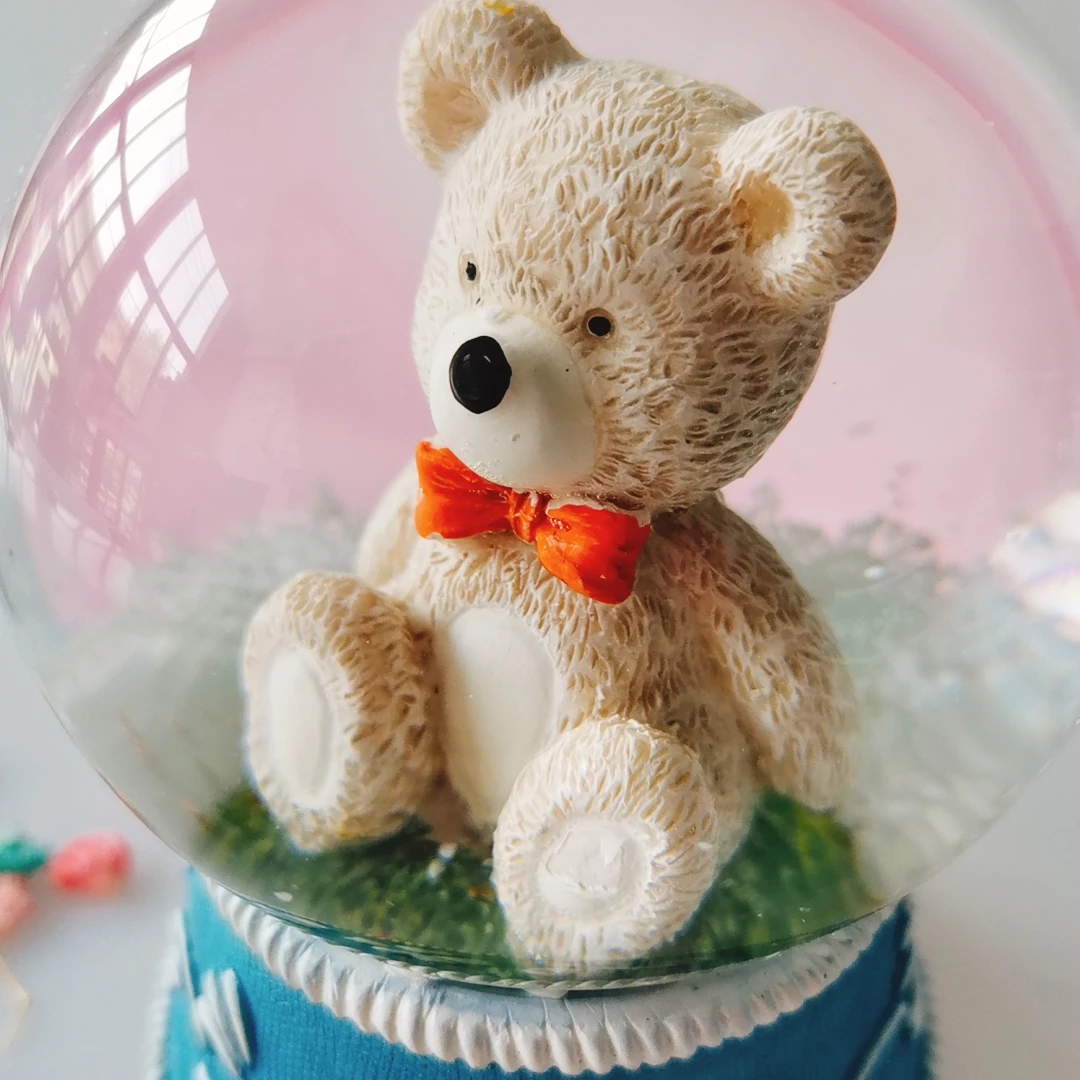 80mm Resin Snowball Music Box Polar Bear Snow Globe for Best Friend for  Home Decoration and Gifts Anime Theme Wholesale