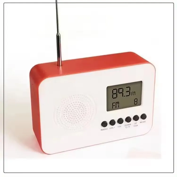 Quick Delivery Digital Desktop Radio Alarm Clock FM Antenna Electronic LCD Display Calender Radio Clock