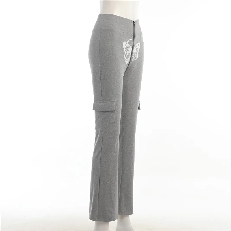Pantalones Cargo De Mariposa Para Mujer,Ropa De Calle Con Bolsillos  Laterales,Para Correr,Deportes Al Aire Libre,Cargo Apilado - Buy Pantalones  Deportes Al Aire Libre,Negro,Gris Product on Alibaba.com