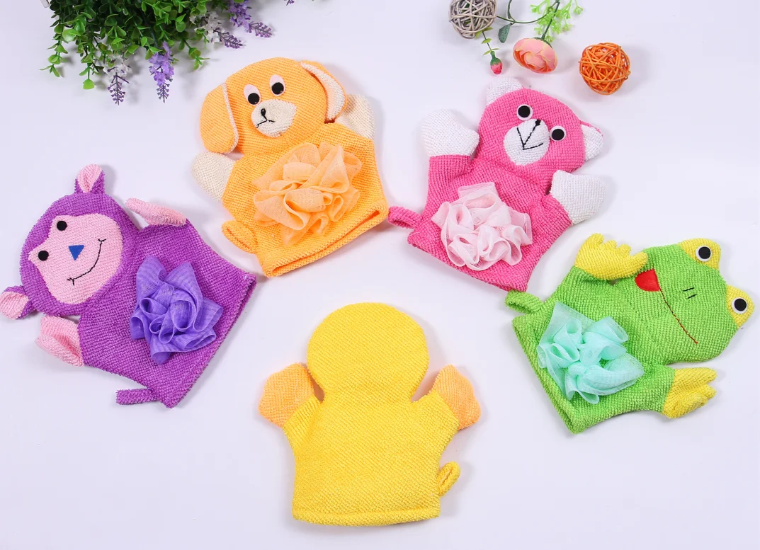 Cartoon Terry Cloth Bath Sponge Mitts Puppet Cute Hand Puppets ...
