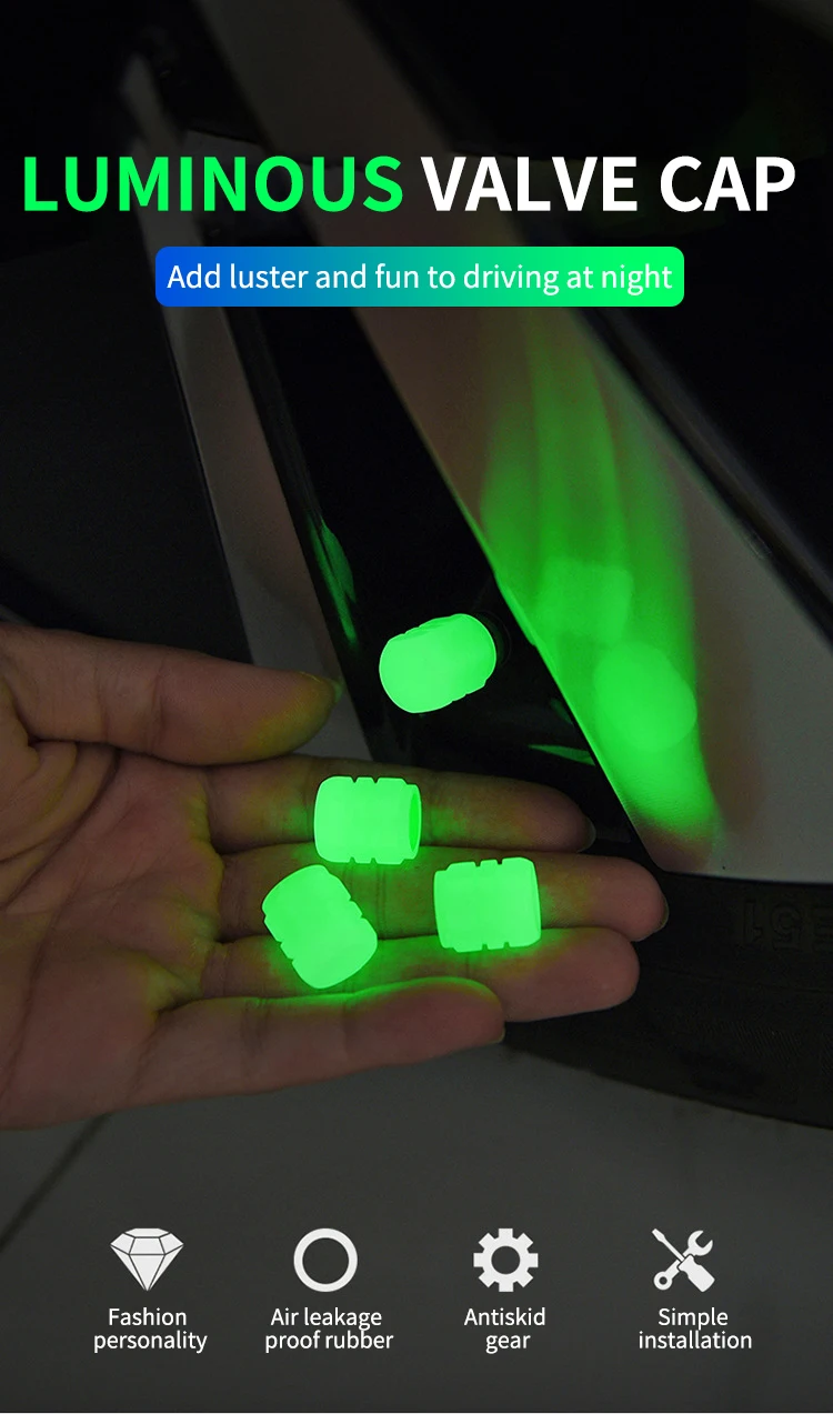 New Mtb Decorative Wheel Mini Led Tire Cap Glow Light Wholesale Cheap Bicycle Tyre Air Valve Cap