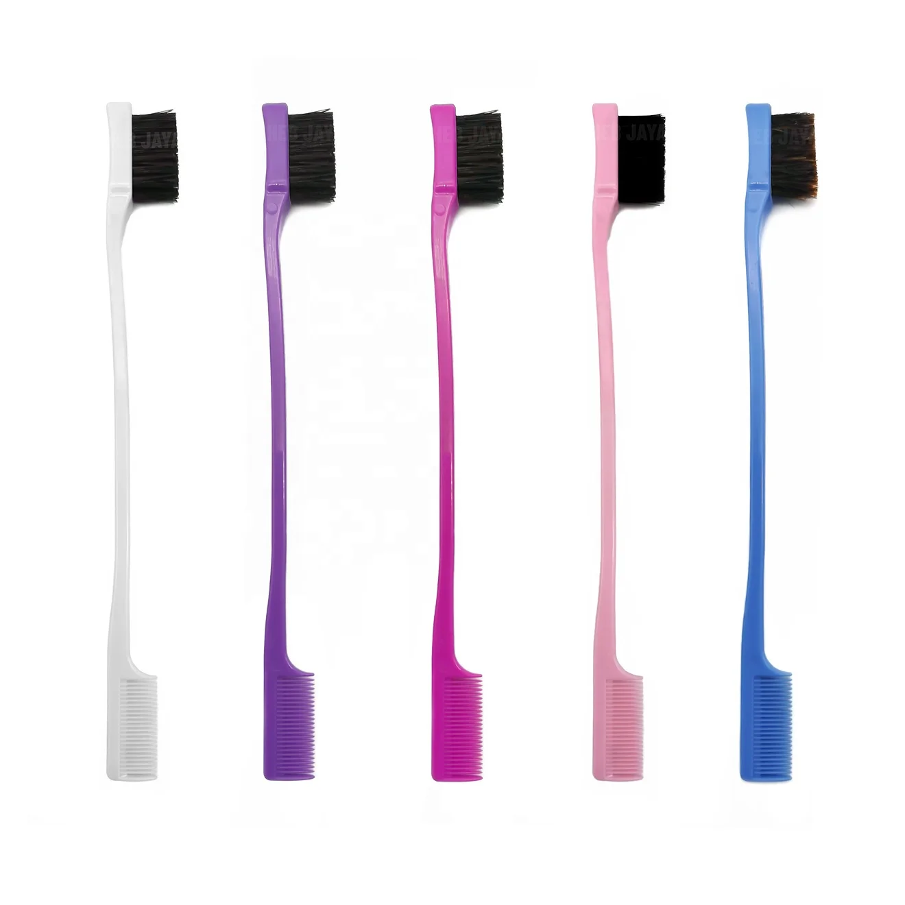 Оптовая продажа, розовая Двухсторонняя щетка 3 в 1 для управления краями бровей и Расческа с крысиным хвостом, оптовая продажа, частный логотип