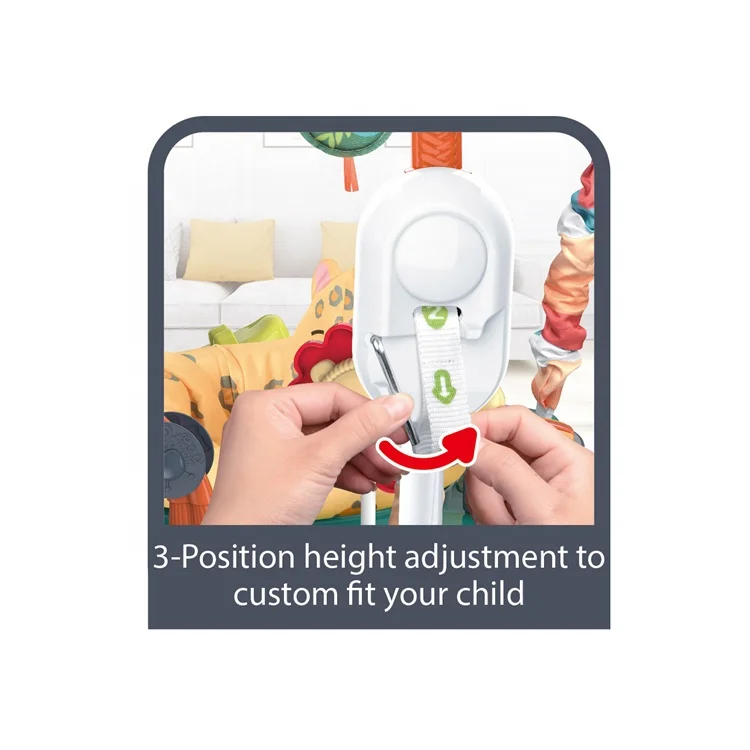 New Modern Style Baby Learning Walking Safety Music Baby Activity Jumper With Hanging Staffed Toys