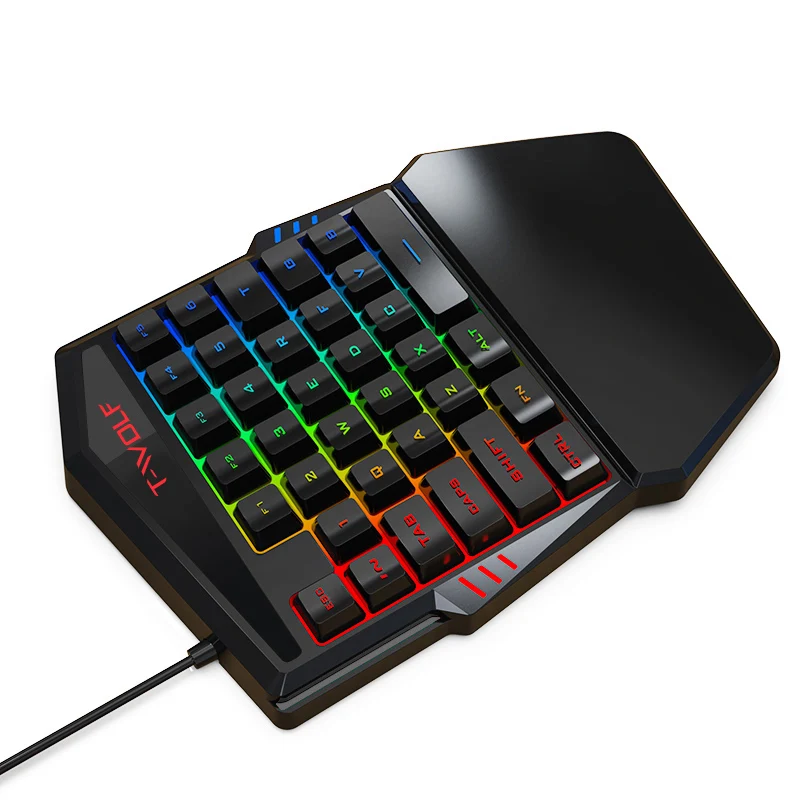 Twolf T19 Single Gaming Keyboard One-handed 35keys Rgb Led Backlight ...