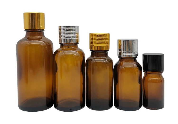 Serum 2oz 4oz Amber Glass Boston Round Bottle Silk Screen Printing