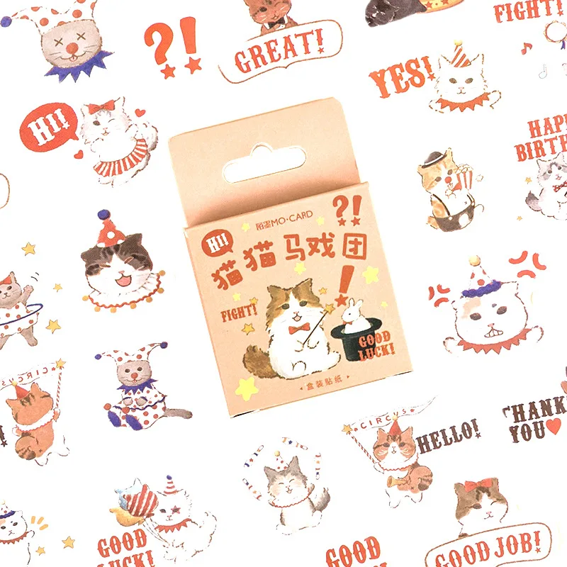 45PCS/Box Cute Stickers Cartoon Stationery DIY Scrapbooking Diary Label Decor 