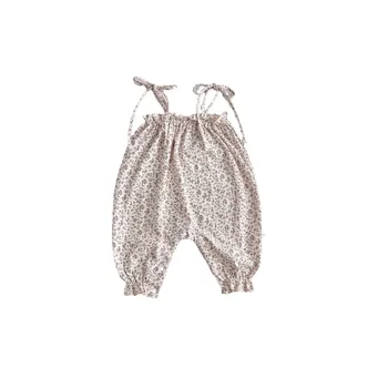 2025 Summer Sweet Spaghetti-strap Jumpsuit Infant Baby Girl Vest Rompers Jumpsuit Outdoor Fashion