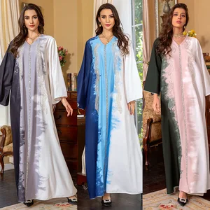 AB344 Ramadan  Luxury Long Muslim Kaftan Abaya Dress Maxi Dress Dubai Elegant  Plus Size