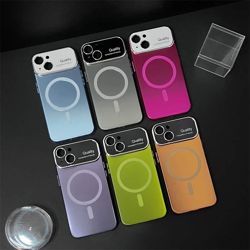 Luxury Metal Lens Frame Camera Lens Protection Matte Phone Case For