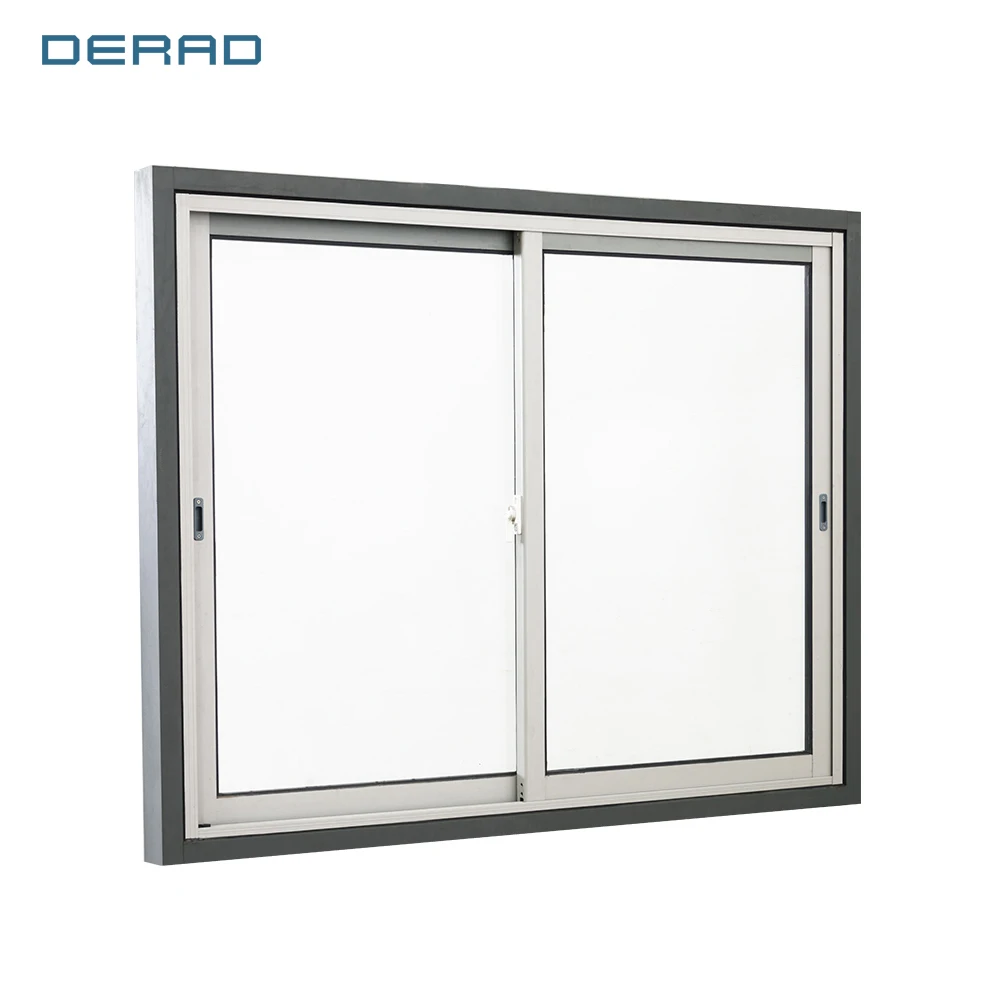 Aluminium double glass sliding windows for office school sliding window with hardware window lock details