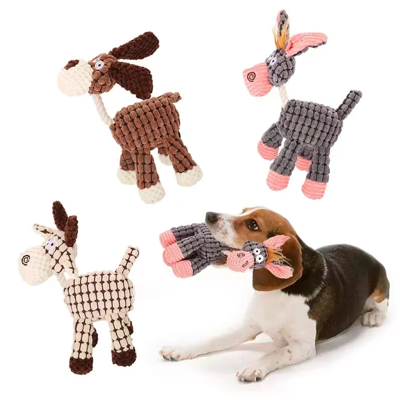 Petsway Hot Seller Cotton Stuffed Soft Plush Donkey Dog Toy Bite