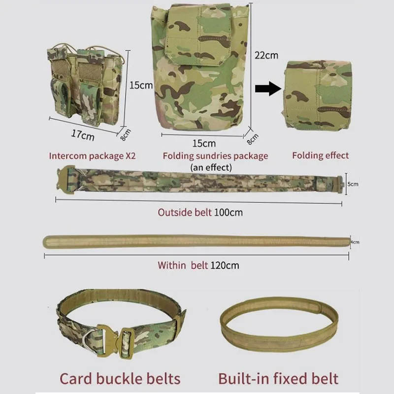 Outdoor Adjustable Tactical Practical Belt High Density Material Sets Duty Belts Utility Tactical Belts with Accessories Pouches