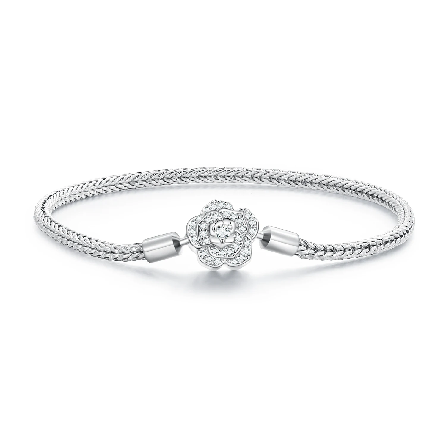 Shop Our Factory 925 Sterling Silver Rose Flower CZ Charm