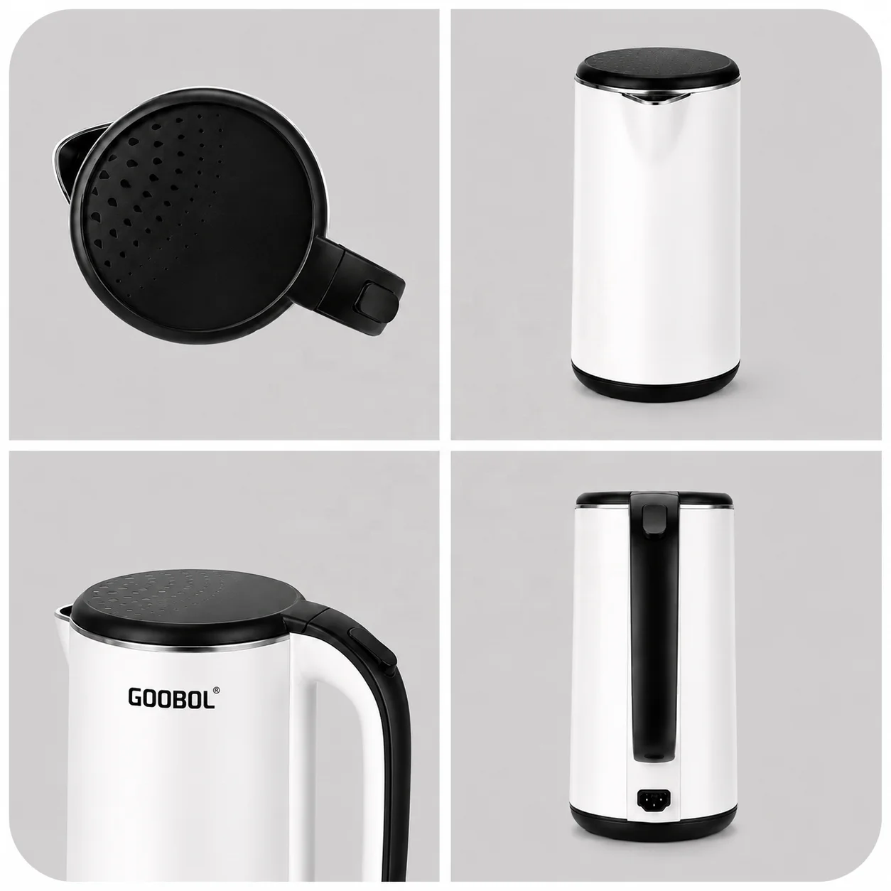 1.8L Cordless Electric Kettle 1500W 360-Degree Base Auto Shut-Off Hotel Grade 304 SS OEM ODM Available