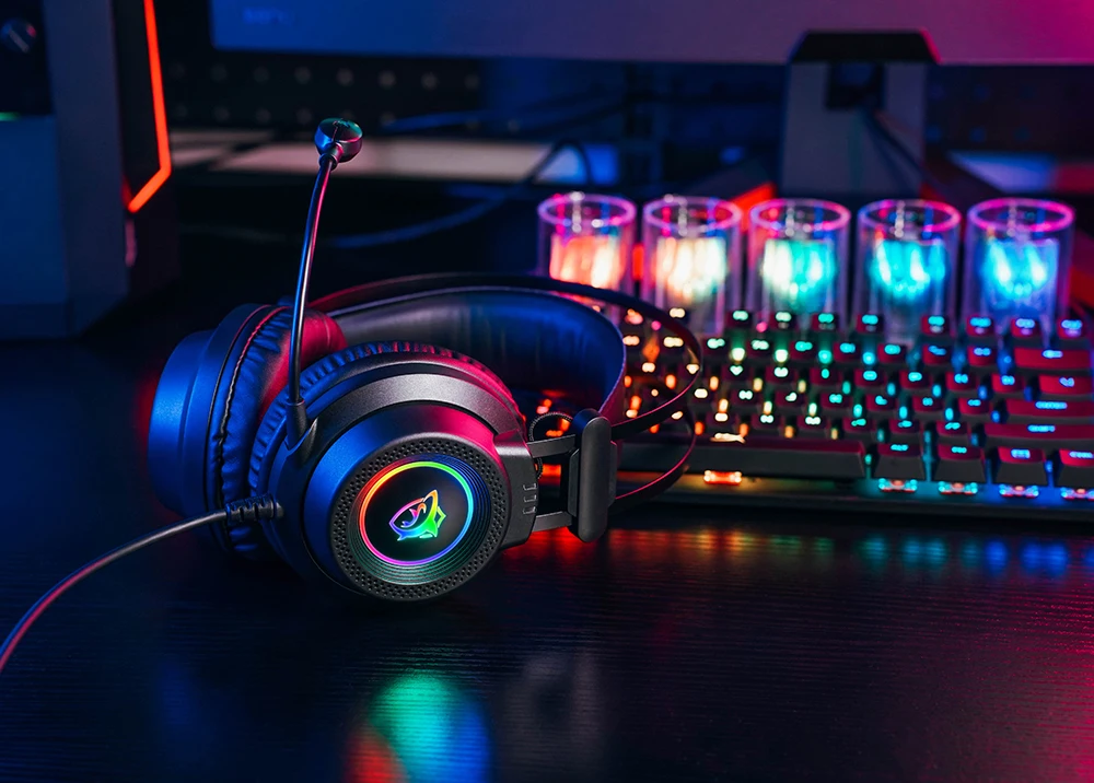3.5mm Plug Wired Gaming Headphone with Mic for Gaming, Stereo Sound Virtual Wired Headsets
