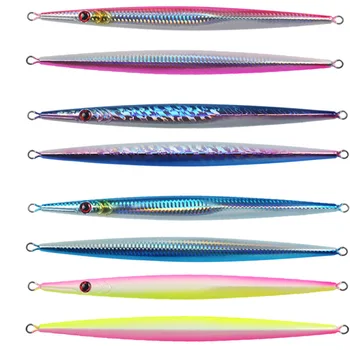 Iron Plate Lead Lure Slow Shake Long Strip Fast-Sinking Quick Retrieve Laser Glow-in-the-Dark 300g JIG Boat Fishing Lure Hooks – Metal Jig – view 2