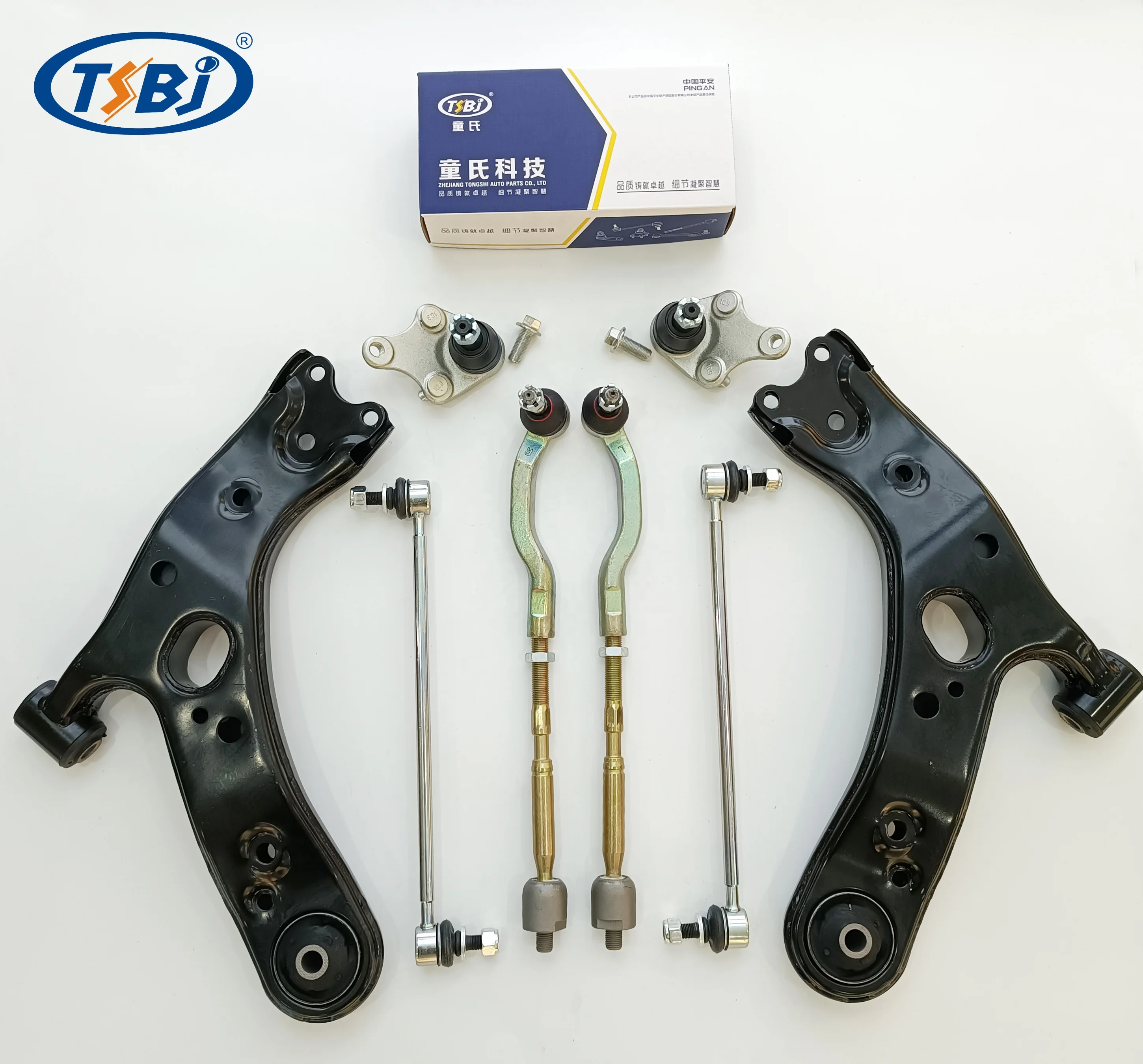 High quality factory auto parts kit like tie rod end ball joint control arm kit for Toyota Carola OE 48068-02180 45046-09590