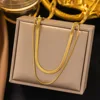 29ah489 blade round snake necklace gold