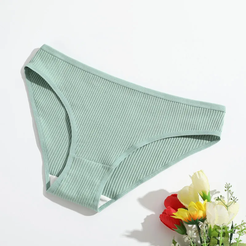 New Arrival Wholesale Comfortable Ribbed Pure Cotton Women's Briefs ...