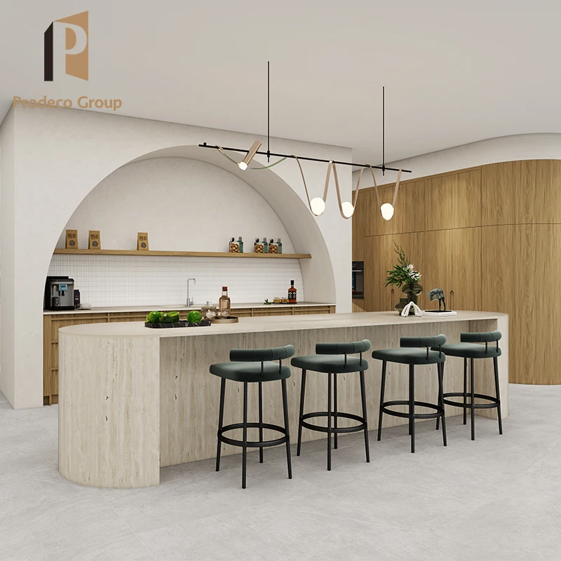 Custom Round Modular Modern Wood Pvc Kitchen Cabinets Complete