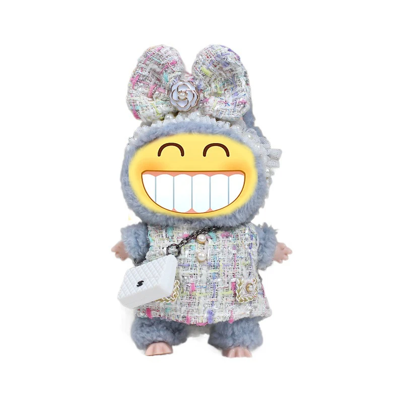 17cm Dolls Clothes for Macaron Labuibui PVC  Dolls Inspired  Animation Boys' Surprise Pull Bag Pendant Gift Cloth Toys