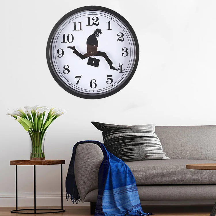 Wandklok, 2021 Ministry of Silly Walks Clock, Comedy Geïnspireerd Nieuwigheid, creatief wandhorloge, grappige wandelende stille klok voor thuiskantoordecoratie