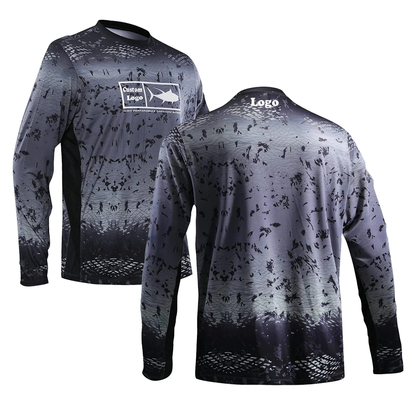 KOOFIN Gear Performance Fishing Shirt Vented Long Sleeve Sunblock Shirt with Mesh, Grey,3XL