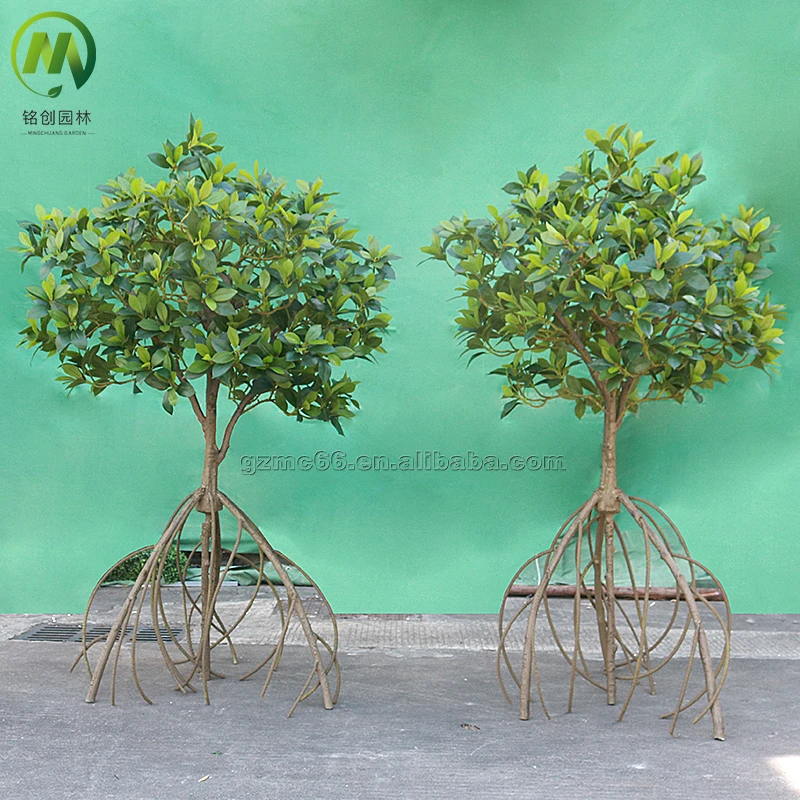 Plastic Faux Green Plant - Realistic Artificial Mangrove Tree