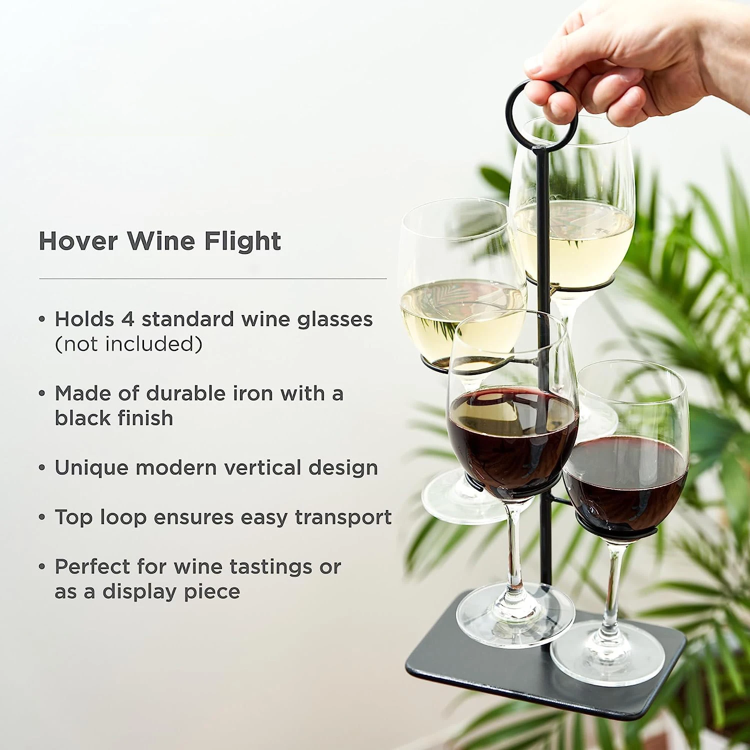 RUIMEI Cocktail Tree Cocktail Glass Display for 4 Glasses Gin Tree for Drinks Presentation at Parties  Weddings and Events