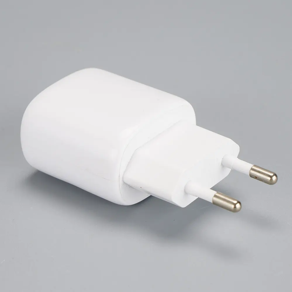 EU/Europe Plug 1 USB-A + 1 USB Type-C White Square Travel/Wall charger 110V-230V 1062