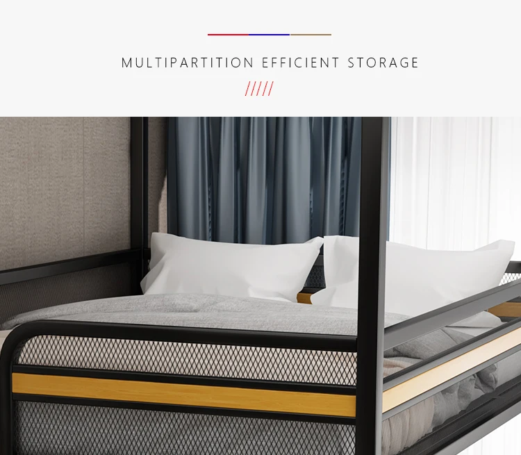 Heavy Duty Dormitory Apartment Loft Bunk Bed Bedroom Furniture Iron