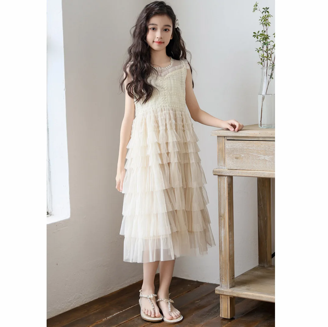 Robes de soirée à la mode 6-14Y jupes adolescentes couleur unie